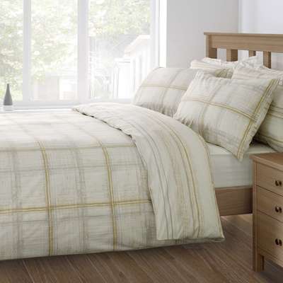 Dunelm - Rydall Ochre Duvet Cover and Pillowcase Set (King)