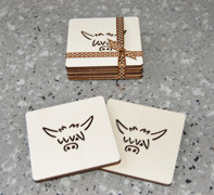 Embrace Life - Set of 4 Wooden Highland Cow Coasters